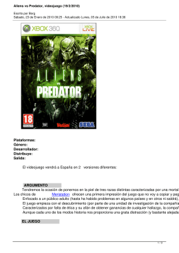 Aliens vs Predator, videojuego (19/2/2010)