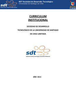 curriculum institucional - SDT Sociedad de Desarrollo Tecnológico