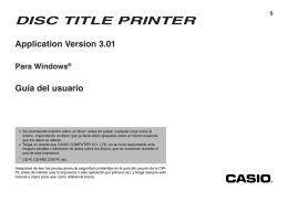 DISC TITLE PRINTER Application Version 3.01