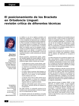 El posicionamiento de los Brackets en Ortodoncia Lingual: revisión