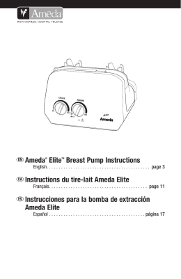 Ameda® EliteTM Breast Pump Instructions Instructions du tire