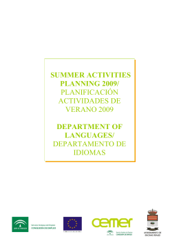 Actividades verano 2009 dpt Idiomas