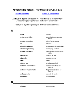 An English-Spanish Glossary / Glosario inglés
