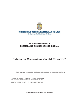 “Mapa de Comunicación del Ecuador”
