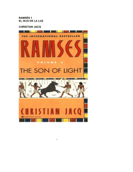 Christian Jacq – Ramses I El Hijo de la Luz