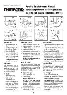 Portable Toilets Owner`s Manual Manual del