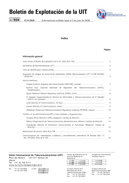 Boletín de Explotación de la UIT N.o 934 del 15.VI.2009