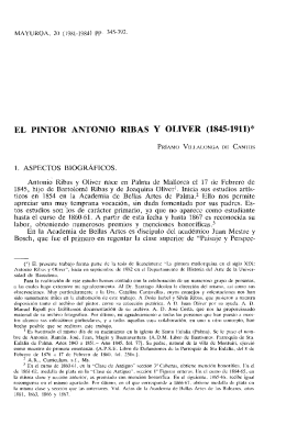 EL PINTOR ANTONIO RIBAS Y OLIVER (1845-1911)"