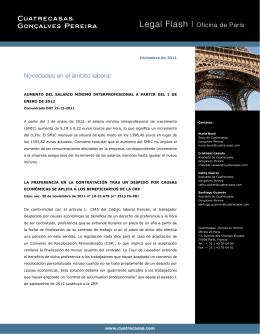 Legal Flash I Oficina de París Novedades en el ámbito laboral
