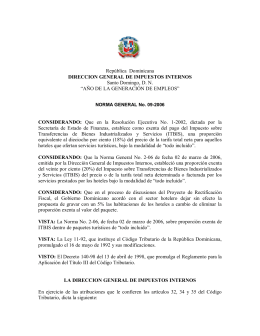 República Dominicana DIRECCION GENERAL DE IMPUESTOS