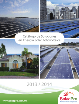 Catálogo de Soluciones en Energía Solar Fotovoltaica