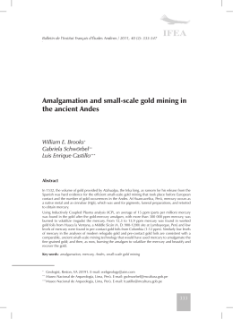 Amalgamation and small-scale gold mining in the ancient Andes
