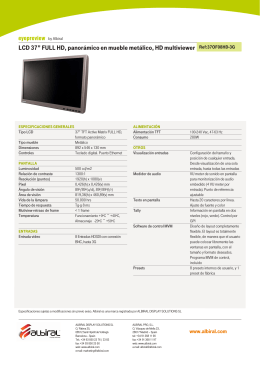 LCD 37” FULL HD, panorámico en mueble metálico, HD
