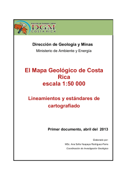 El Mapa Geológico de Costa Rica escala 1:50 000 Lineamientos y