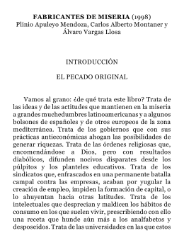 FABRICANTES DE MISERIA (1998) Plinio Apuleyo