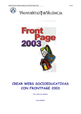 crear webs socioeducativas con frontpage 2003