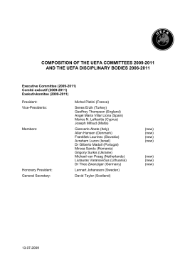 COMPOSITION OF THE UEFA COMMITTEES 1996-98