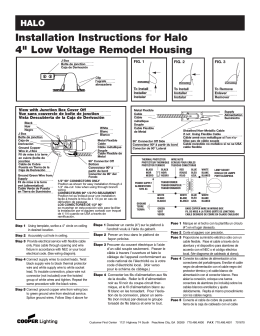 Installation Instructions for Halo 4" Low Voltage Remodel Housing