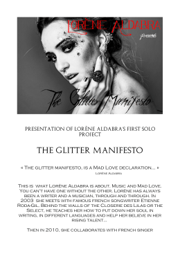 présentation projet Glitter Manifesto par Lorène