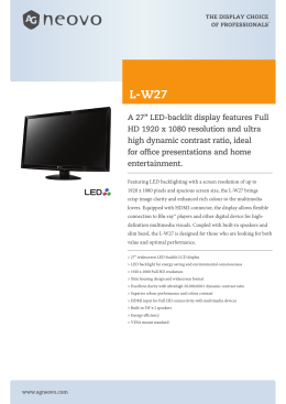 A 27” LED-backlit display features Full HD 1920 x 1080