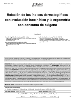 Relación de los índices dermatoglíficos con evaluación isocinética y