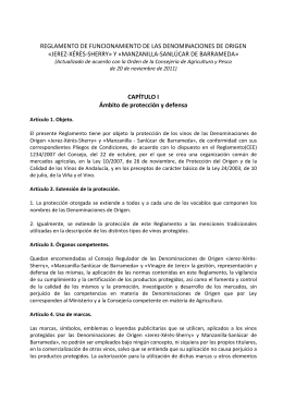 Reglamento de las DDOO Jerez-Xeres