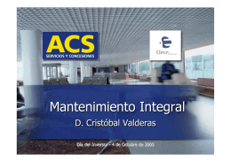 CLECE: Mantenimiento Integral - D. Cristóbal Valderas