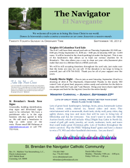 September_16th Bulletin - St. Brendan the Navigator