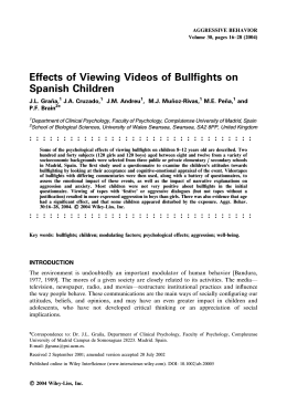 Effects of Viewing Videos of Bullfights on Spanish Children