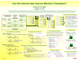 Can the Internet help improve Machine Translation?