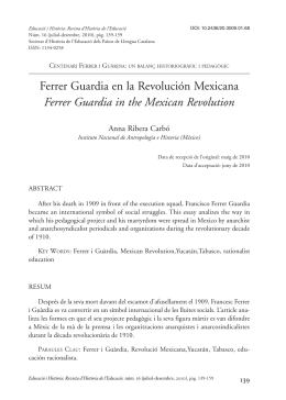 Ferrer Guardia in the Mexican Revolution