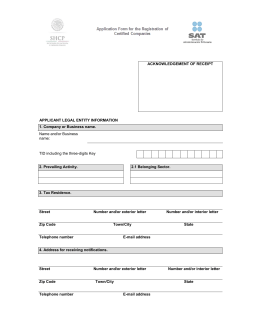 Application Form for the registration of certified companies