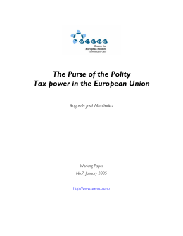 The Purse of the Polity Tax power in the European Union