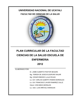 PLAN CURRICULAR 2012 - Universidad Nacional de Ucayali