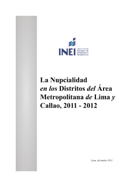 La Nupcialidad en los Distritos del Área Metropolitana de Lima