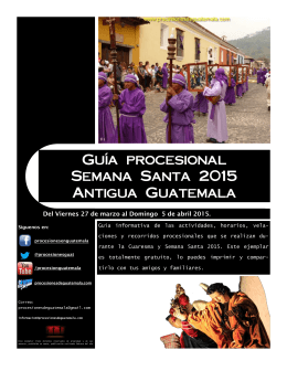 Guía procesional Semana Santa 2015 Antigua Guatemala