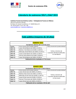 Calendario de exámenes DELF y DALF 2015 Todo público