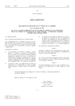 Reglamento de Ejecución (UE) no 129/2012 de la Comisión