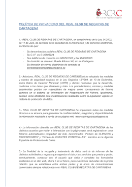 Aviso Legal - Real Club de Regatas Cartagena