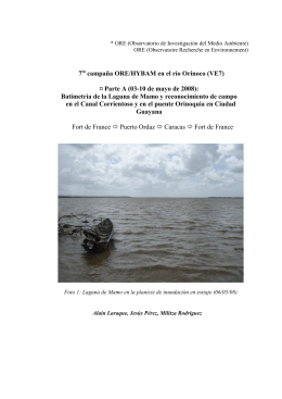 7 campaña ORE/HYBAM en el río Orinoco (VE7) ¤ Parte A (03