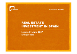 REAL ESTATE INVESTMENT IN SPAIN