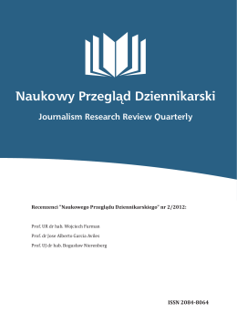 Naukowy Przegląd Dziennikarski, nr 2, 2012