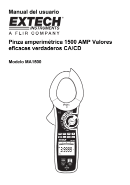 Manual del usuario Pinza amperimétrica 1500 AMP Valores