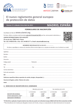 formulario de inscripción - Union Internationale des Avocats