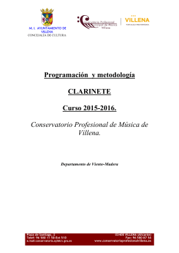 Programación y metodología clarinete