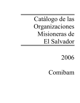 Catálogo de las Organizaciones Misioneras de El