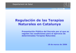Regulación de las Terapias Naturales en Catalunya