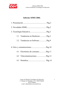 Informe SIMO 2004. 1. Presentación
