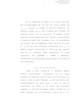 13.735 Hábeas corpus - Defensa Pública de la Provincia de Buenos