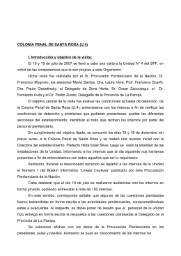 COLONIA PENAL DE SANTA ROSA (U.4) I. Introducción y objetivo